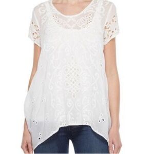 Johnny Was Wicktoria Eyelet Tunic Top